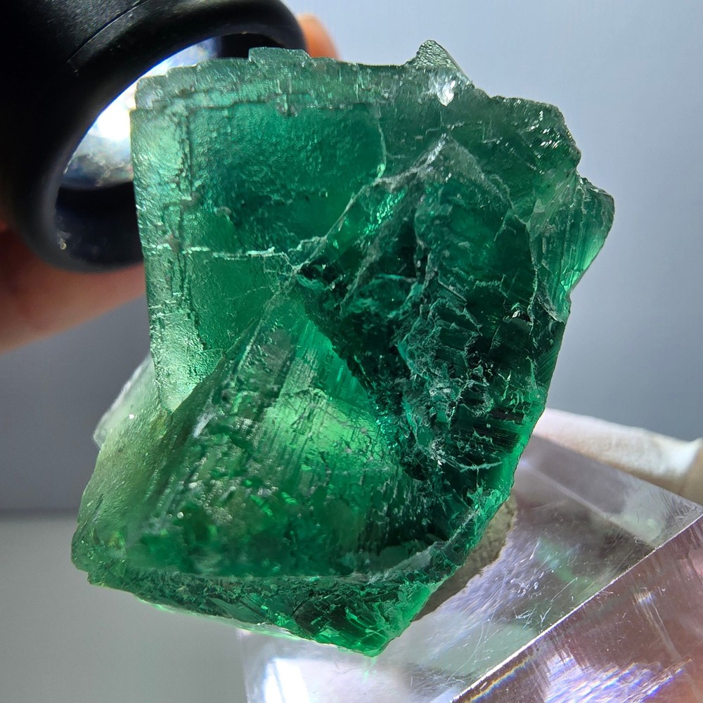 Clear Phantom Fluorite Cube parquetted, green Okorusu, Namibia 42*33*29mm