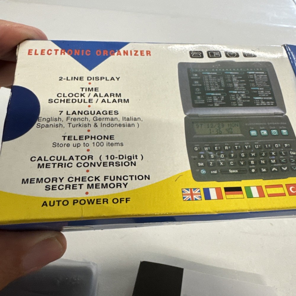 Electronic Organizer Data Phone Numbers Clock Schedule Alarm Plus Vintage New