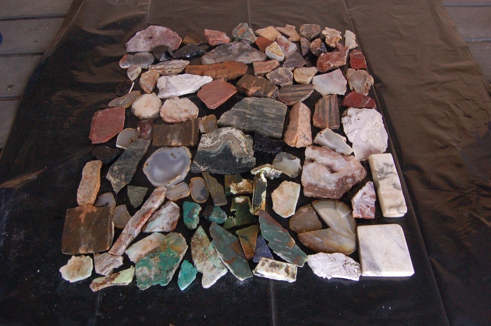 Miscellaneous Jasper, Agate, Calcite Onyx Slabs End Cuts Ect.