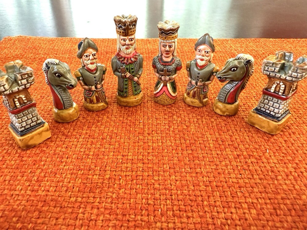Chest Set Inca Warriors & Spaniards Hand-painted Ceramic
