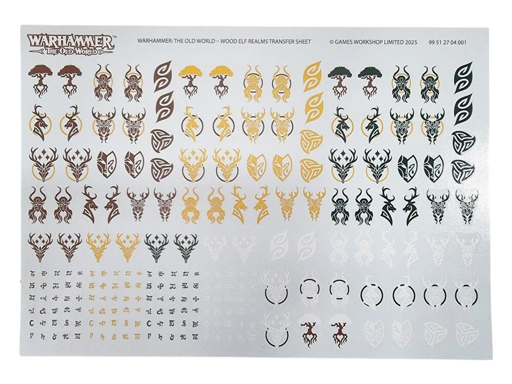 Warhammer TOW Wood Elf Realms Transfer Sheet