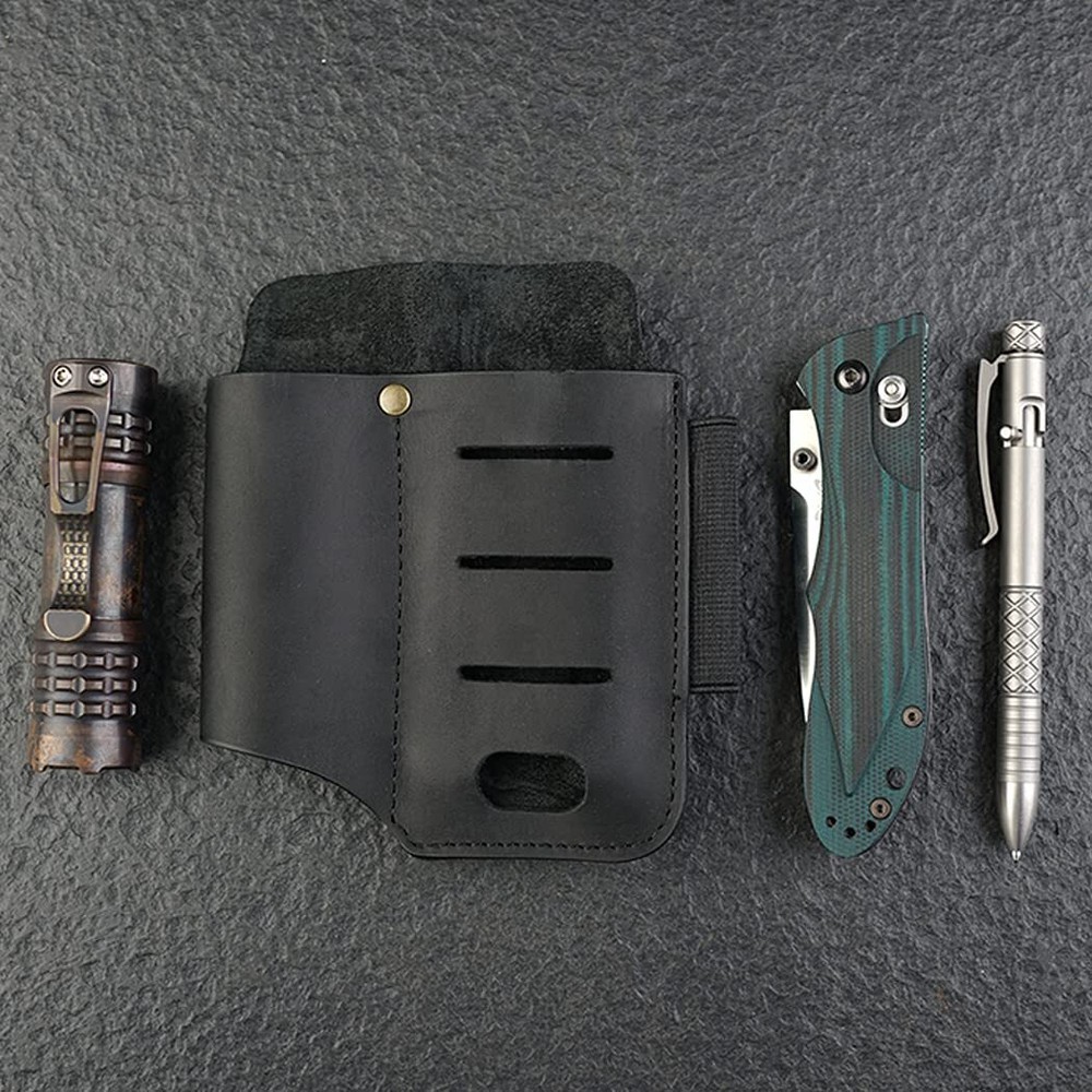 Multitool Sheath for Belt, EDC Leather Sheath, Leather Flashlight Holster, EDC B