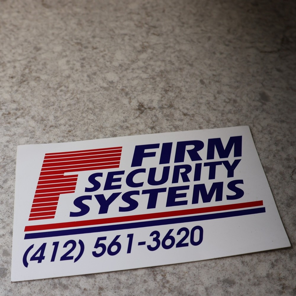 Vintage FIRM  Security Systems Alarm Sticker