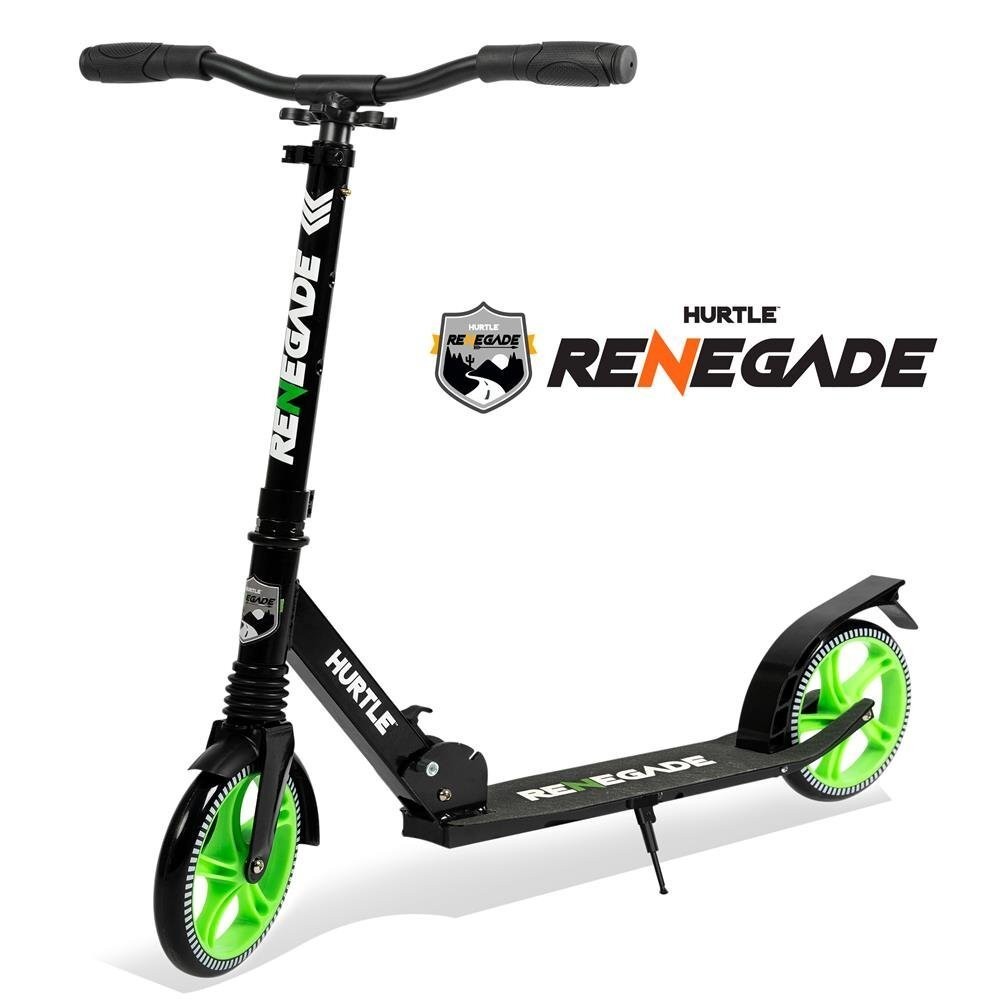Hurtle Adjustable Lightweight and Foldable Kick Scooter High Impact Wheels Black