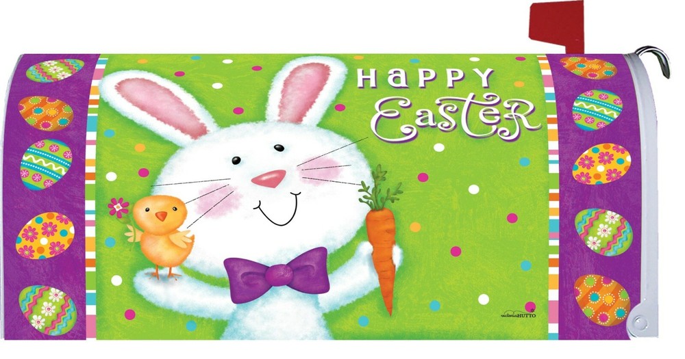 Happy Easter Bunny Egg Chick Magnetic Mailbox Cover