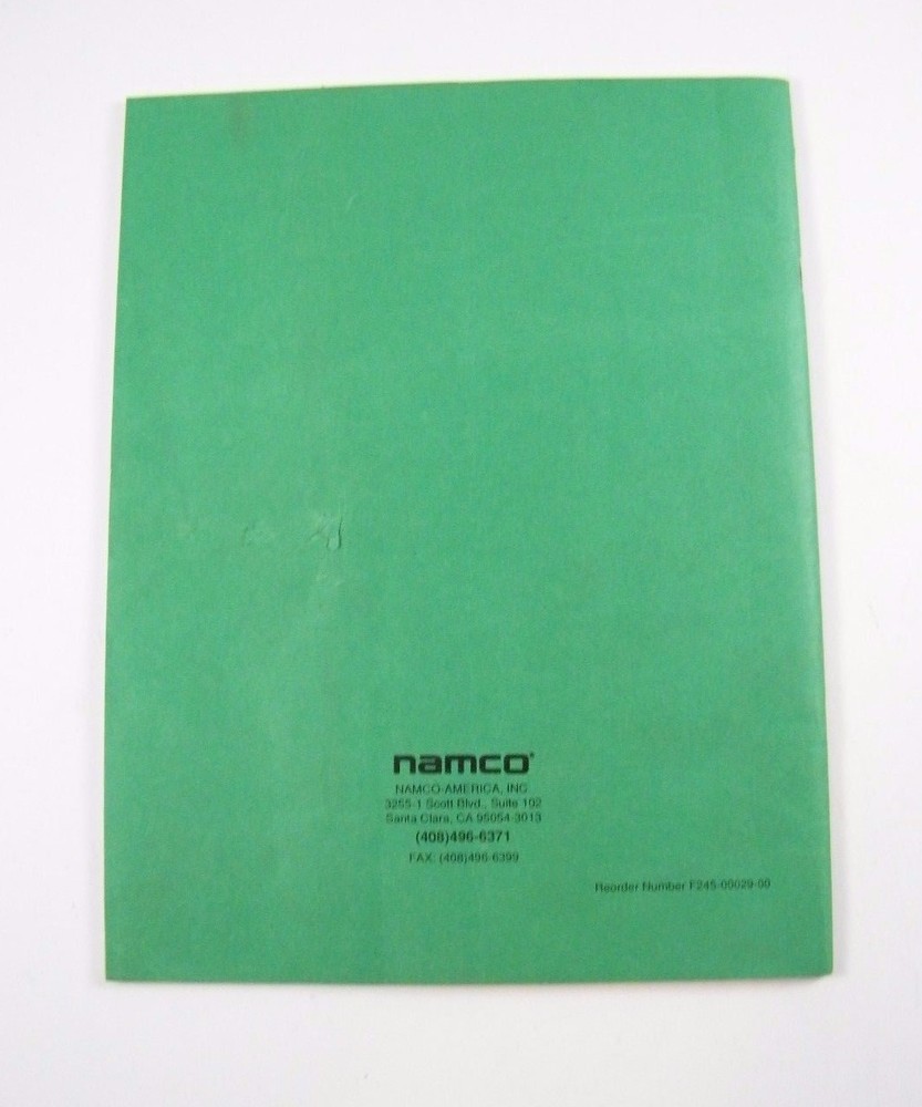 FINAL LAP TWO OPERATORS MANUAL, NAMCO AMERICA