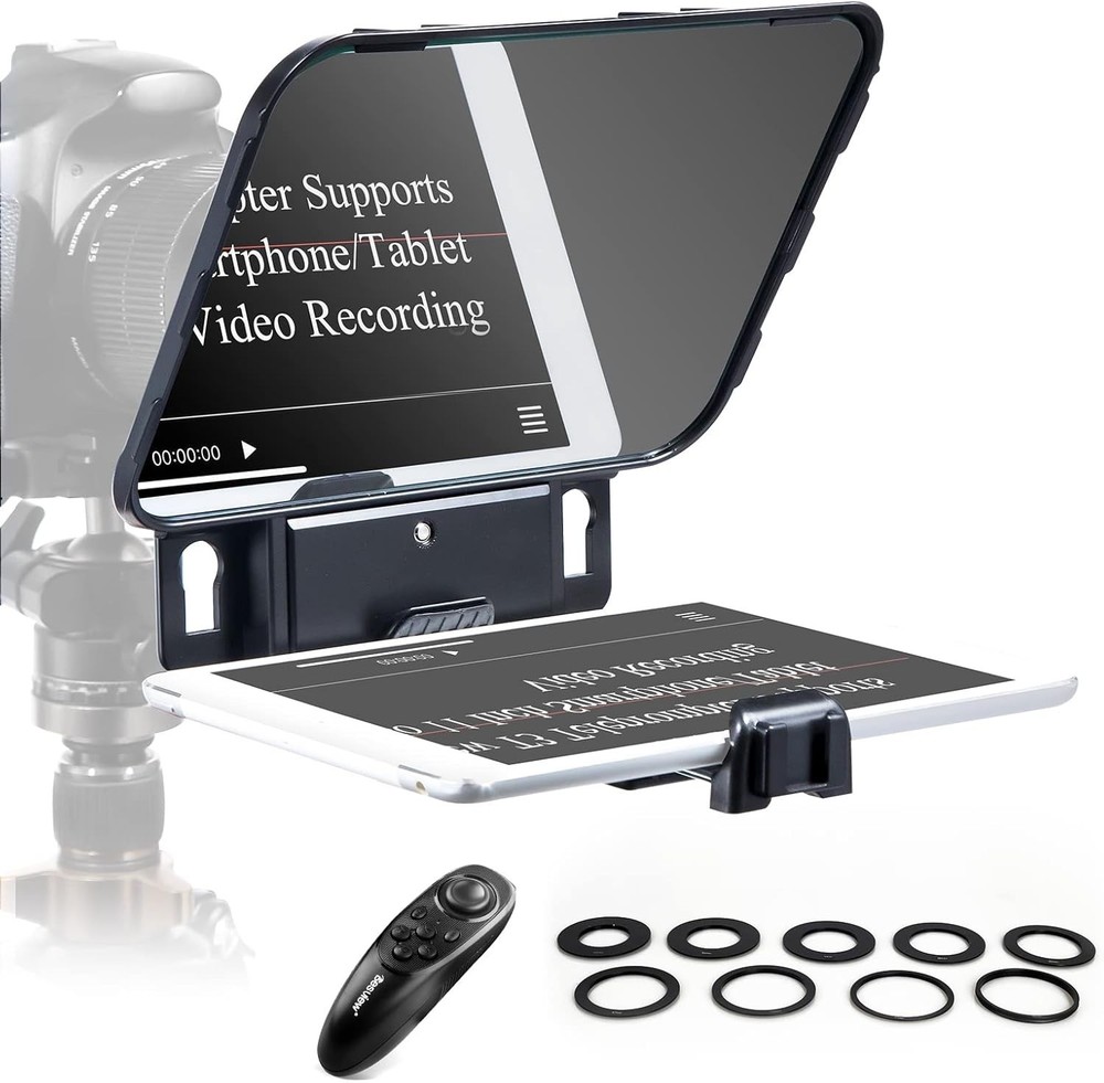 T3 Teleprompter Teleprompter with Remote Control Work with iPad/Tablet/Smartp...