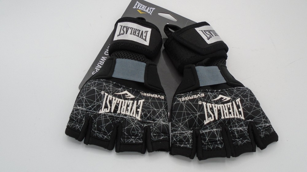 Everlast EverGel Hand Wraps (Black Printed, Medium)