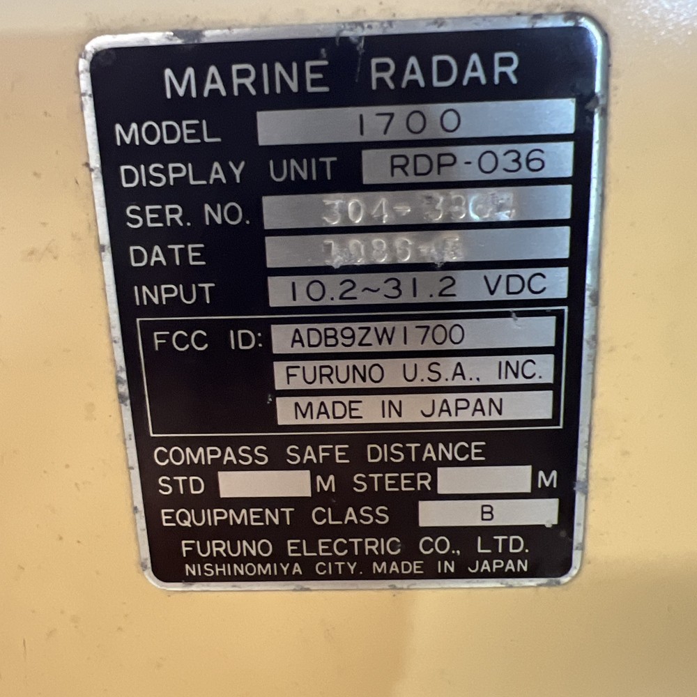 Furuno 1700 radar RDP-036