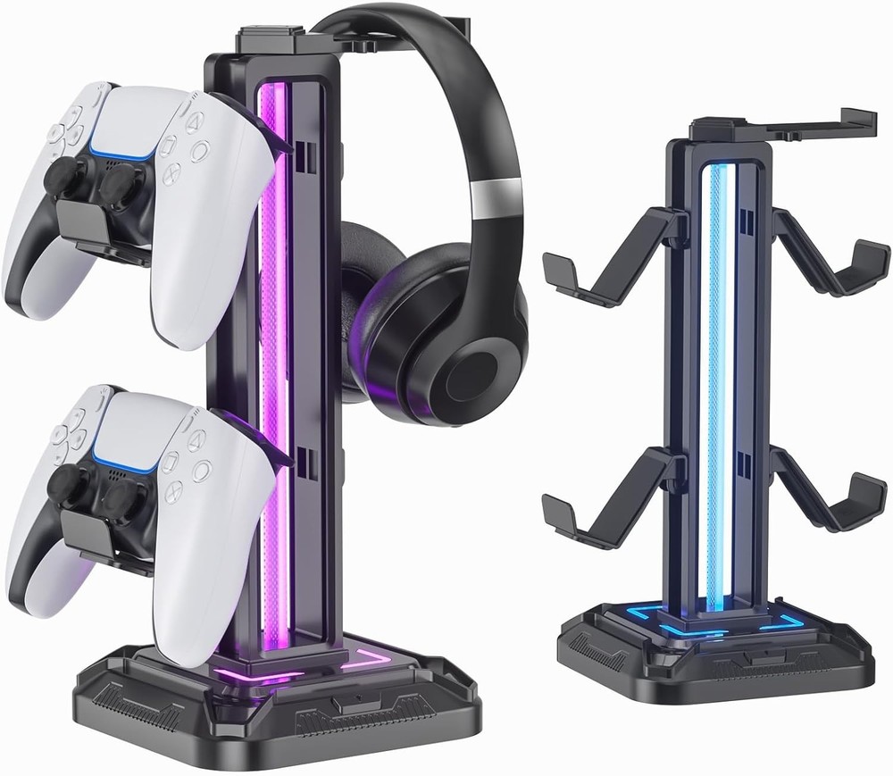 Rotatable Headphone Stand with Detachable Controller Hook