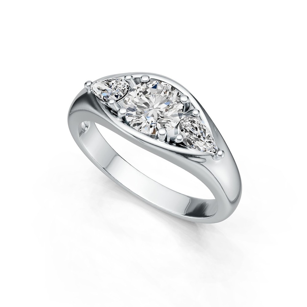 Sterling Silver Semi Mount Ring Setting Round RD 6x6mm PE 5X3mm