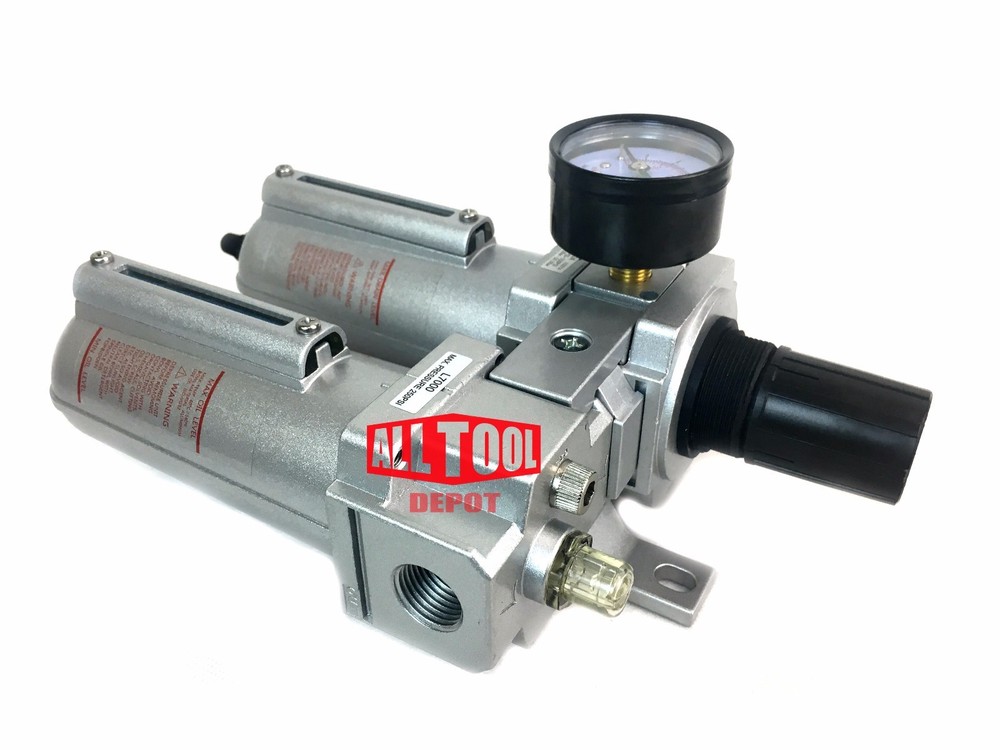 1/2" HEAVY DUTY COMBO PARTICULATE FILTER REGULATOR LUBRICATOR AUTO DRAIN