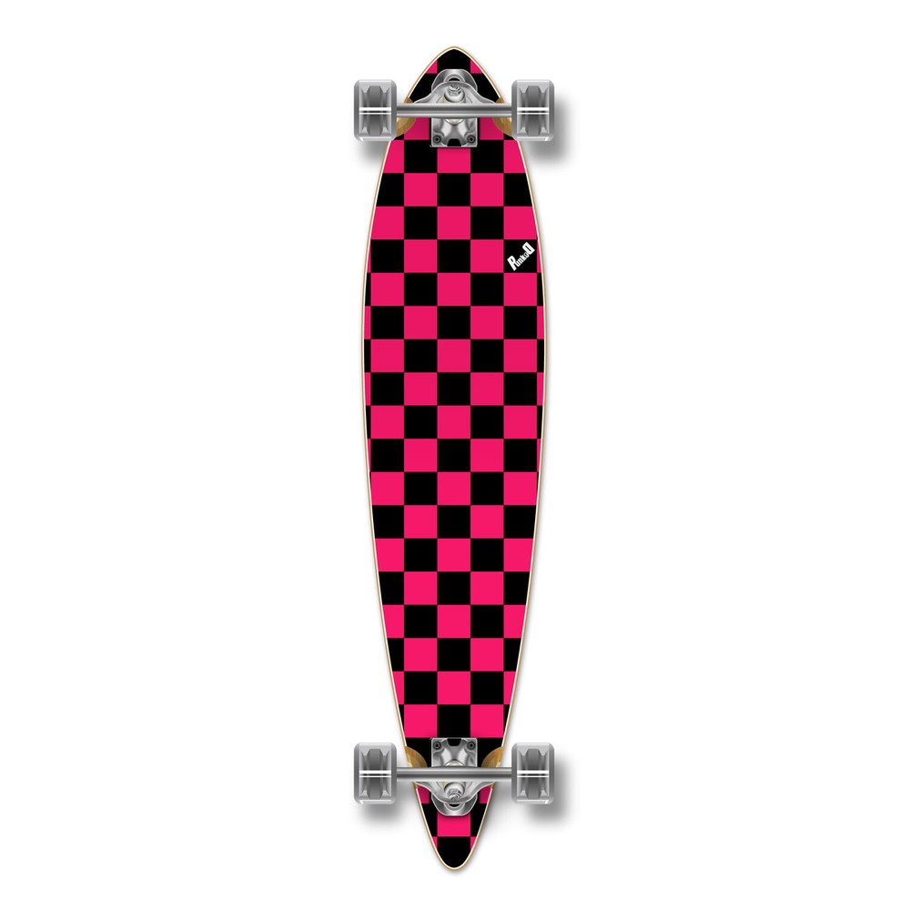 Yocaher Pintail Longboard Complete Checker Pink