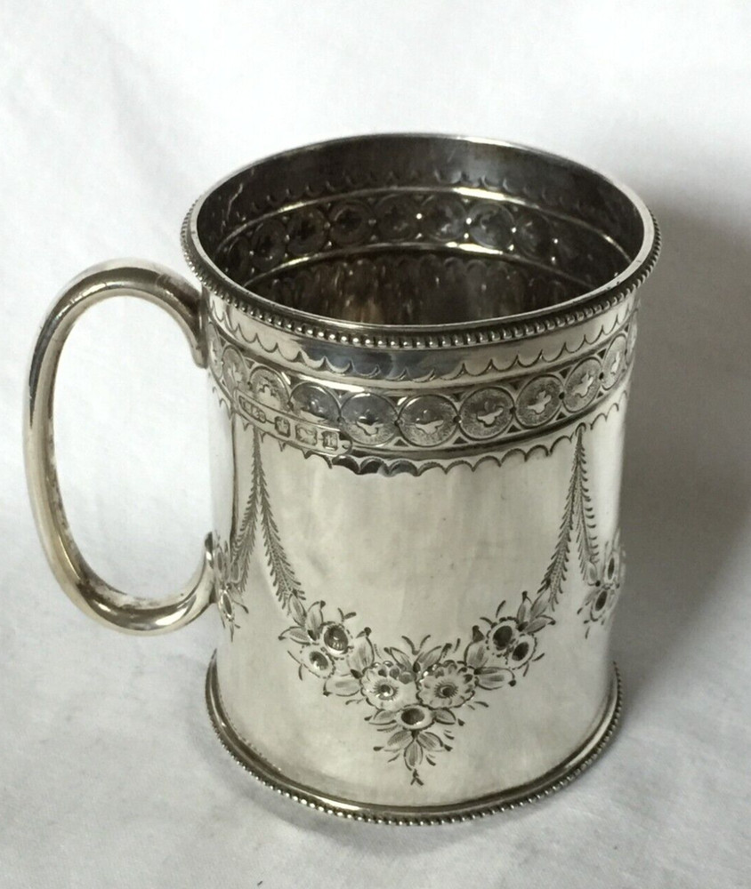 VICTORIAN MUG STERLING SILVER SHEFFIELD 1898