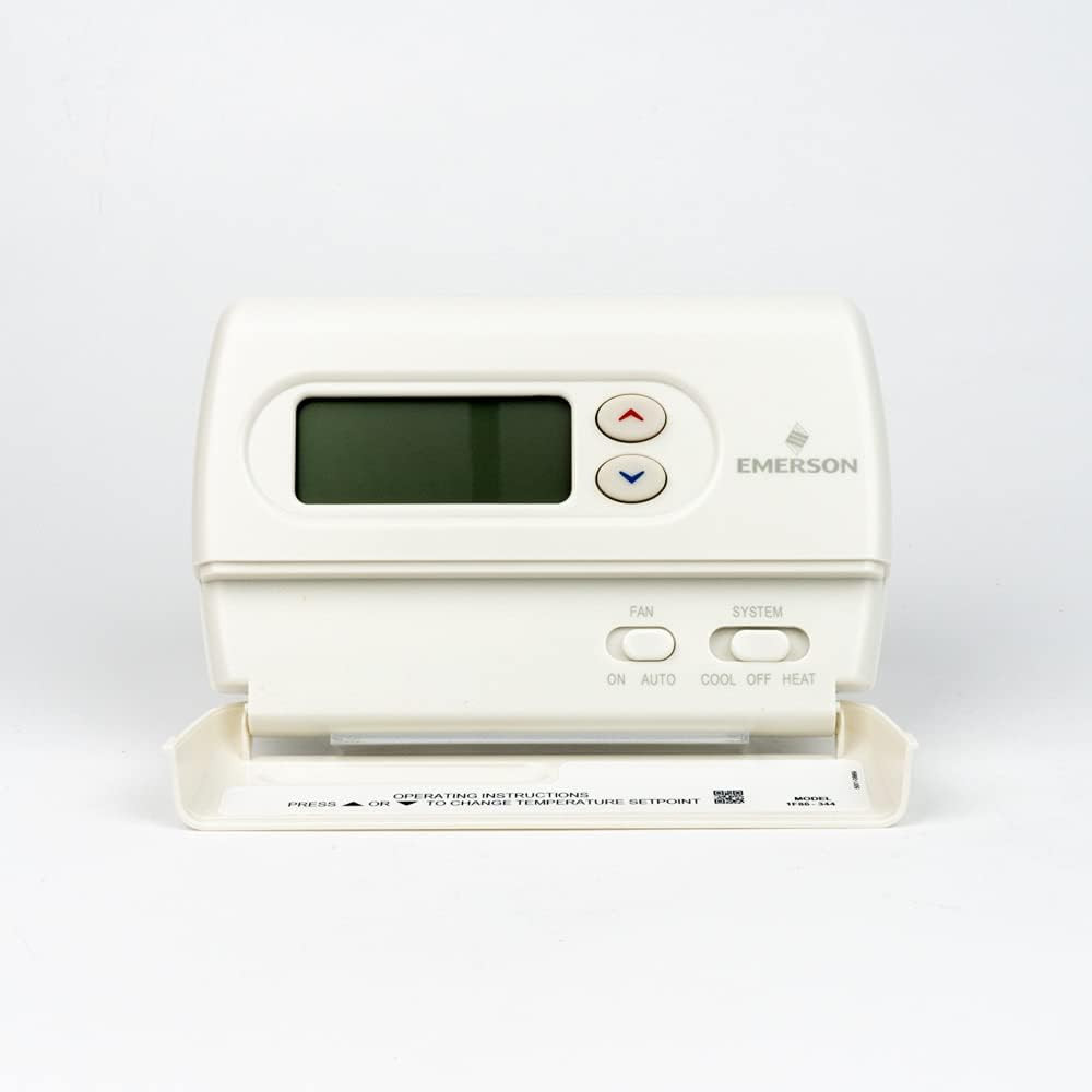 Emerson 1F86-344 Non-Programmable Thermostat for Single-Stage Systems, White