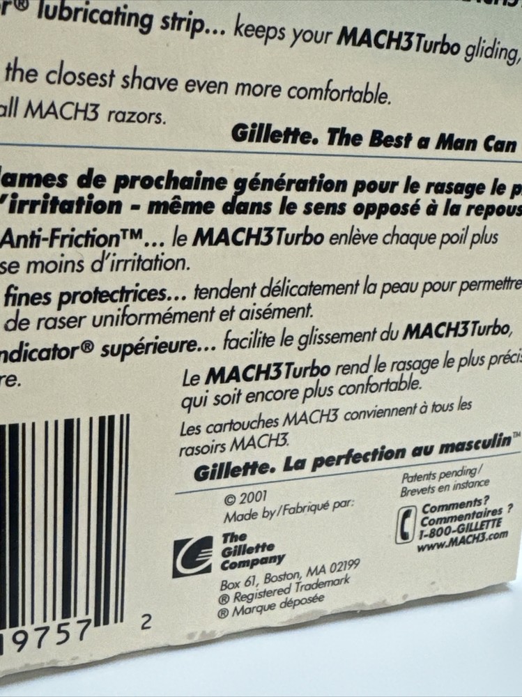 GILLETTE MACH 3 TURBO 6CARTRIDGES