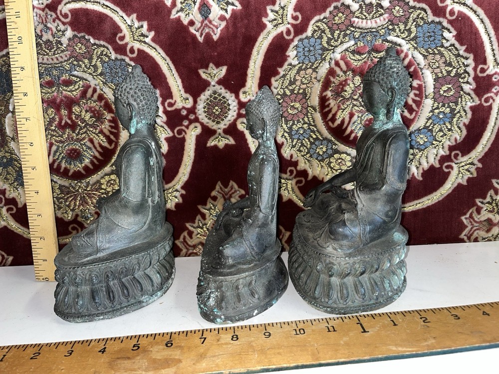 3 Vintage Bronze Buddhas