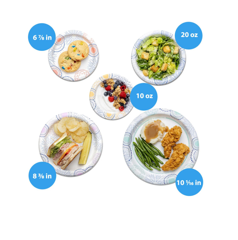 Great Value Disposable Paper Plates, 8.5", 200 Count