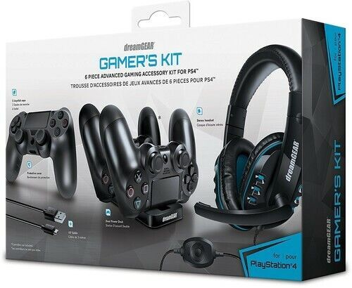 WB DreamGear DGPS4-6436 PS4 Advanced Game Accessory Kit (Black).