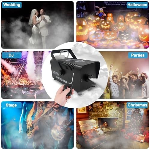 VIRFUN Fog Machine, Smoke Machine with Wireless&Wired Remote Control for Hallowe