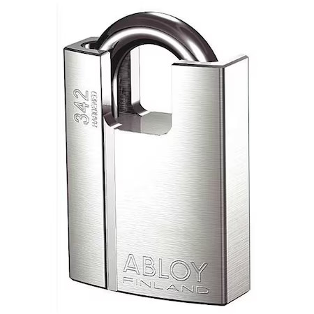 Abloy Pl342b-Ka Padlock, Keyed Alike, Standard Shackle, Rectangular Brass Body,