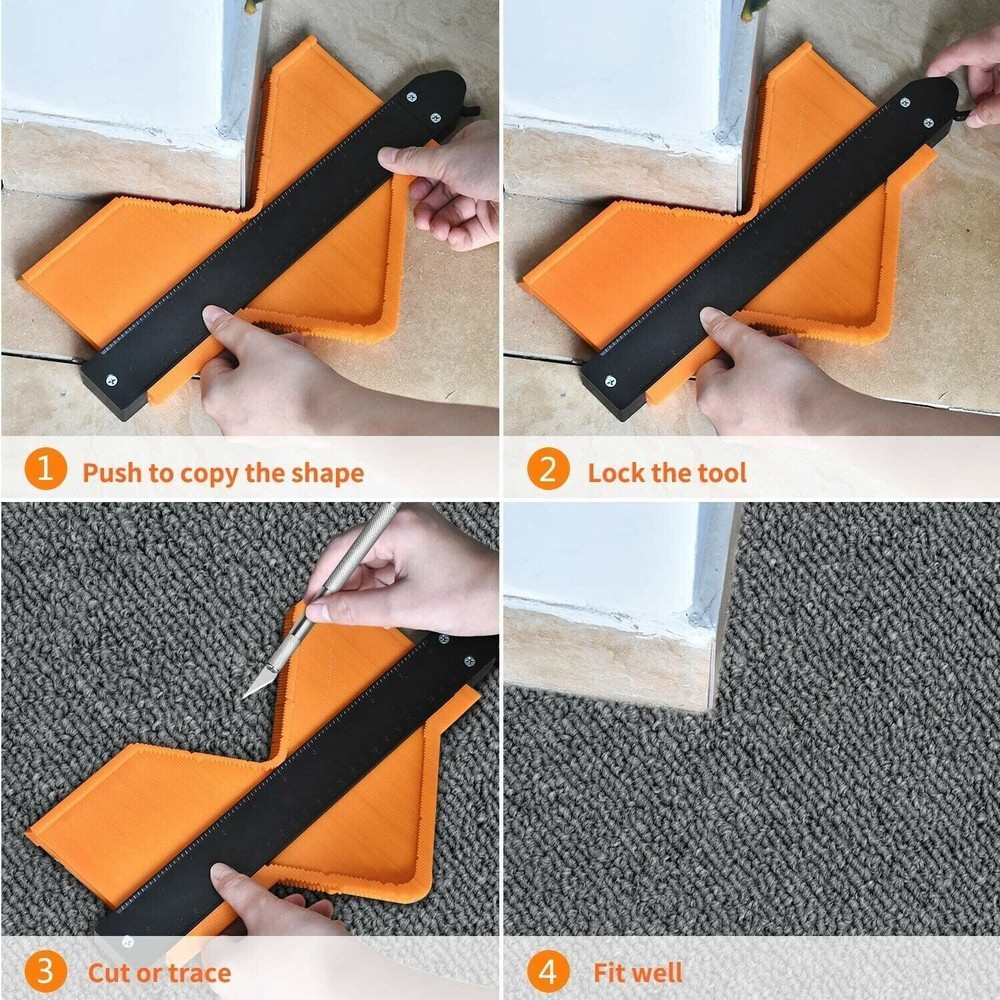 Lock Shape Profile Contour Gauge Plastic Woodworking Tool Duplicator Irregular