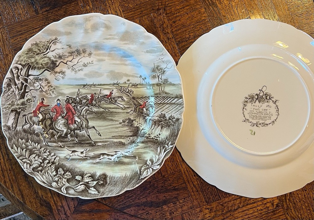 Johnson Bros Tally Ho Service Plate-Charger. Mint, 7 Available. Select Pattern