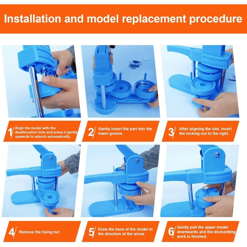Button Maker Machine Multiple Sizes 1.26+1.73+2.28 inch Pin Maker Machine