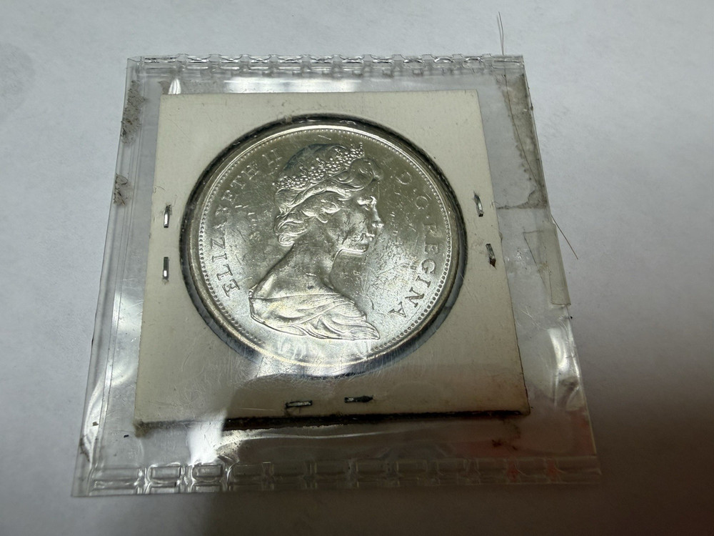 1867 - 1967 Canada Silver 50 Cent Howling Wolf Elizabeth
