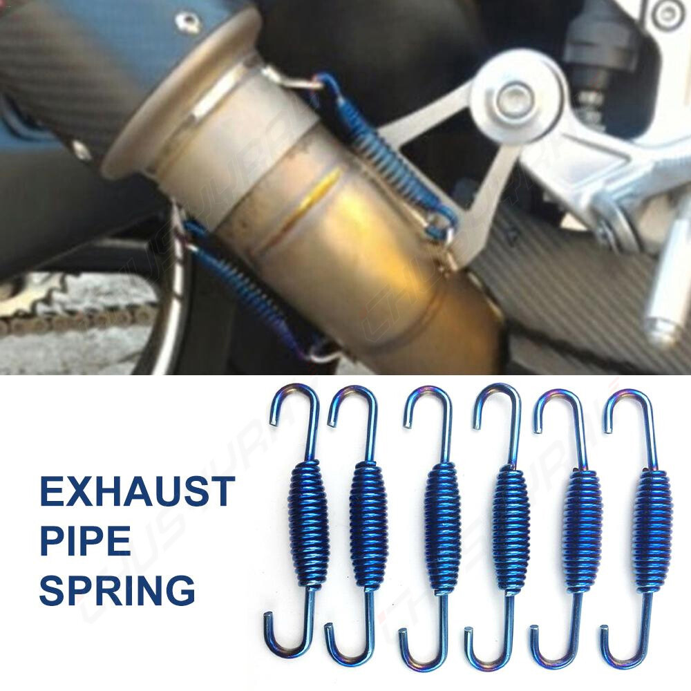 6pcs Universal Car Exhaust Pipe Spring Length 72mm / Width 12.5mm