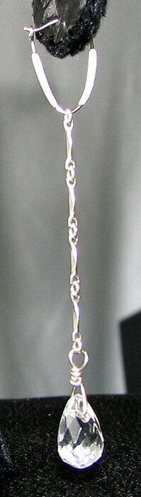 Sparkling Quartz Solid Sterling Silver Earrings | 2.75" long |