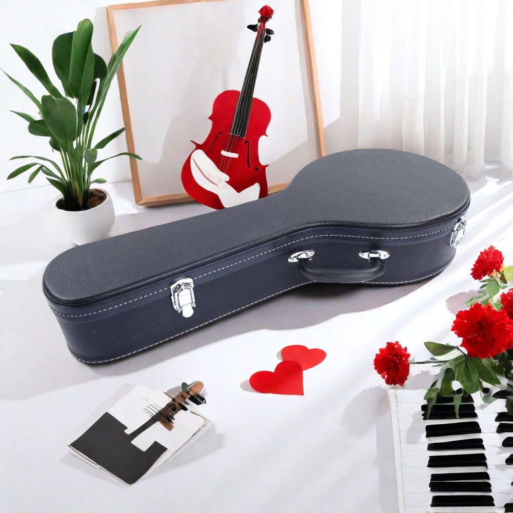 A-Style Black Mandolin Hard Shell Case With Microgroove, Mandoline Hard Case