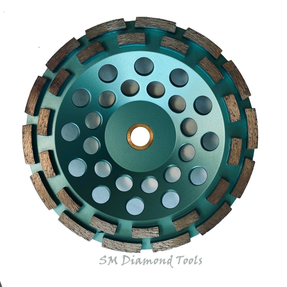7" Premium Double Row Cup Wheel 5/8" - 7/8" Arbor Concrete Surface Grinding