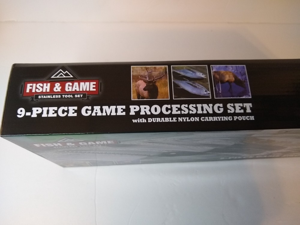 Fish & Game 9-Piece Game Processing Set w/Durable Nylon Carrying Pouch NEW