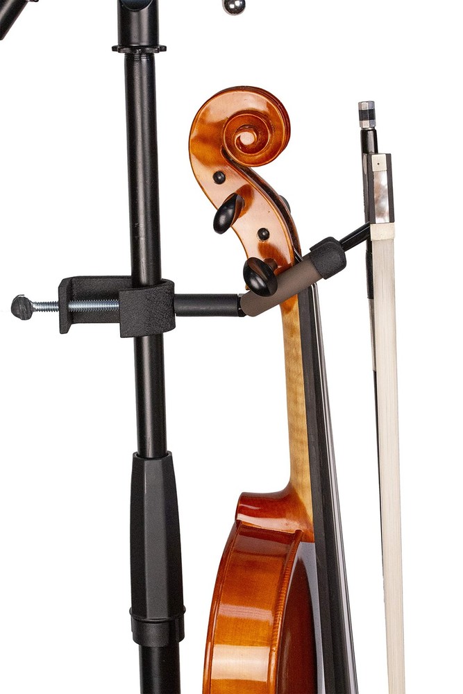 Violin Microphone Stand Holder with Bow Rest for Stage Performance Use