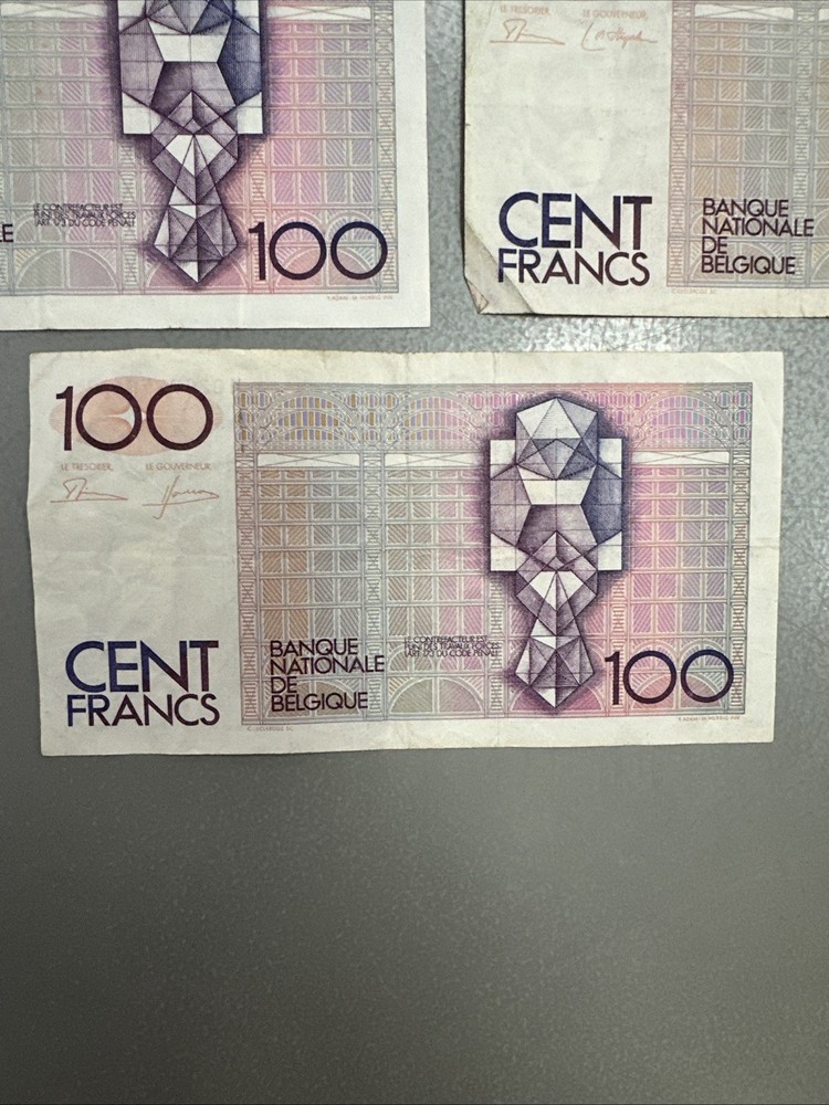 BELGIUM (3) BANK NOTES 100 FRANCS ND( 1978-81)