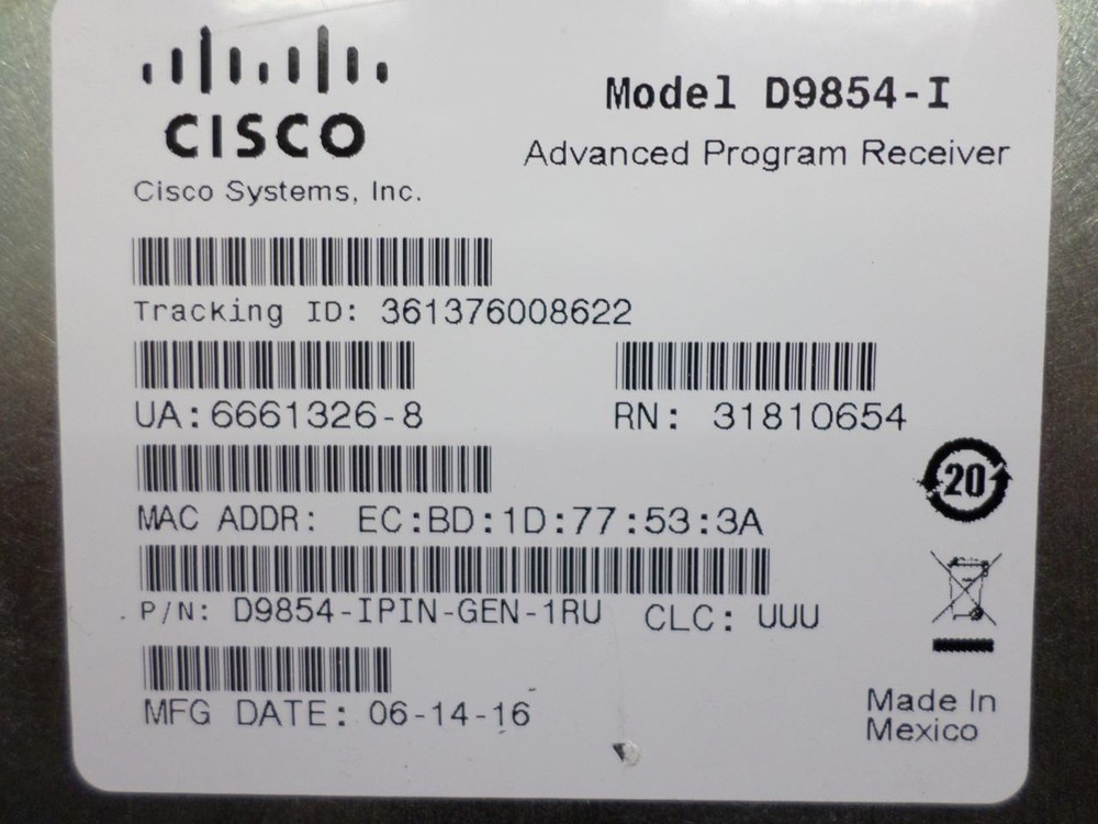 Cisco D9854-i Advanced Program Receiver