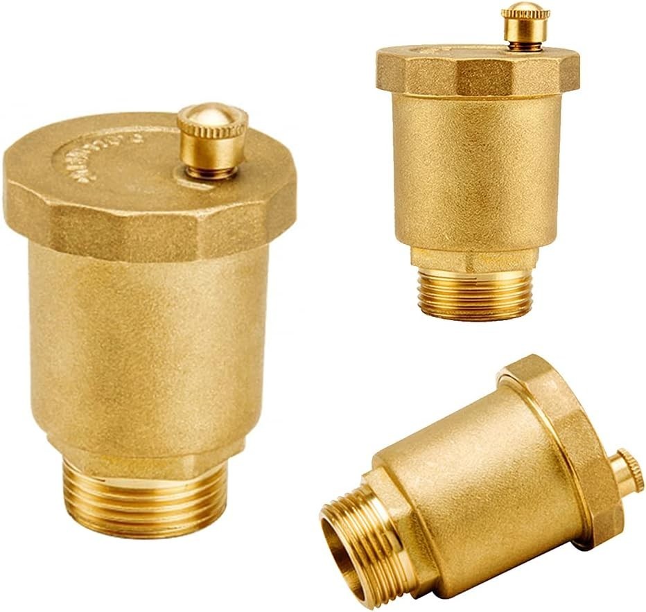 Brass Float Valve Kit 1/2" Auto Air Bleeder Vent + NPT Pipe Fitting Adapter