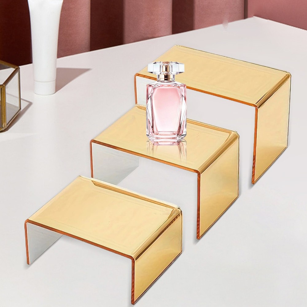 6pcs Acrylic Display Stand Riser 3 Sizes Storage Rack for Tabletop