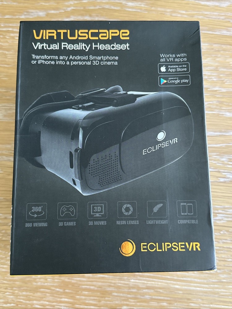 Eclipsevr Virtuscape Virtual Reality Headset New In Box Black