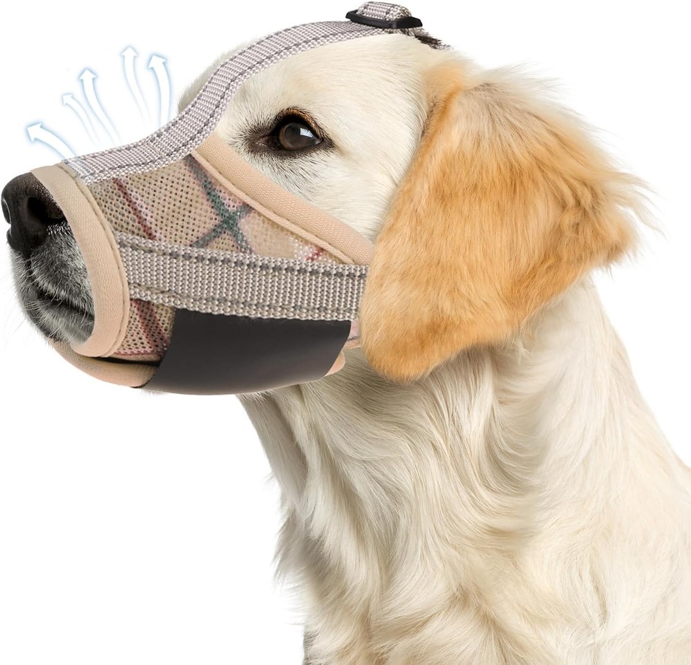 Dog Muzzle Soft Muzzle Anti Biting Barking Chewing Comfortable Air Mesh Mouth
