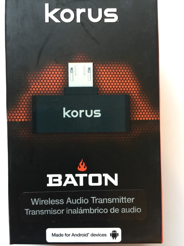 Korus Audio Wirless Audio Transmitter for Android 4.1 or higher (Black) NEW