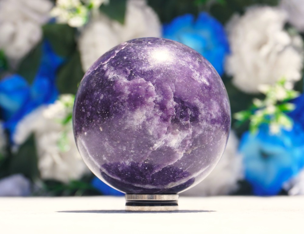 Natural 55MM Lepidolite Stone Metaphysical Sphere Ball