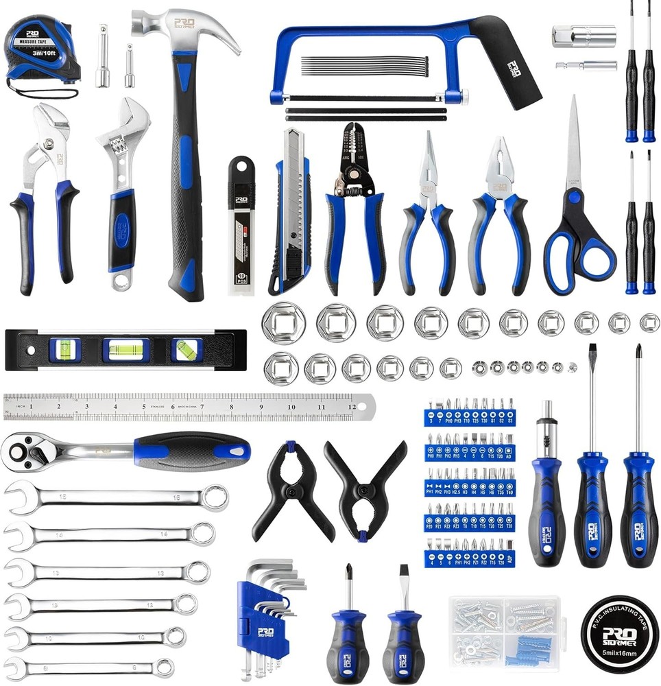 259-Piece Tool Kit, General Household Hand Tool Set with Plastic Storage Tool...