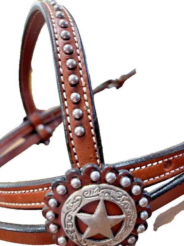 Circle Y Leather Headstall Zebra Print Hide-New With Tags