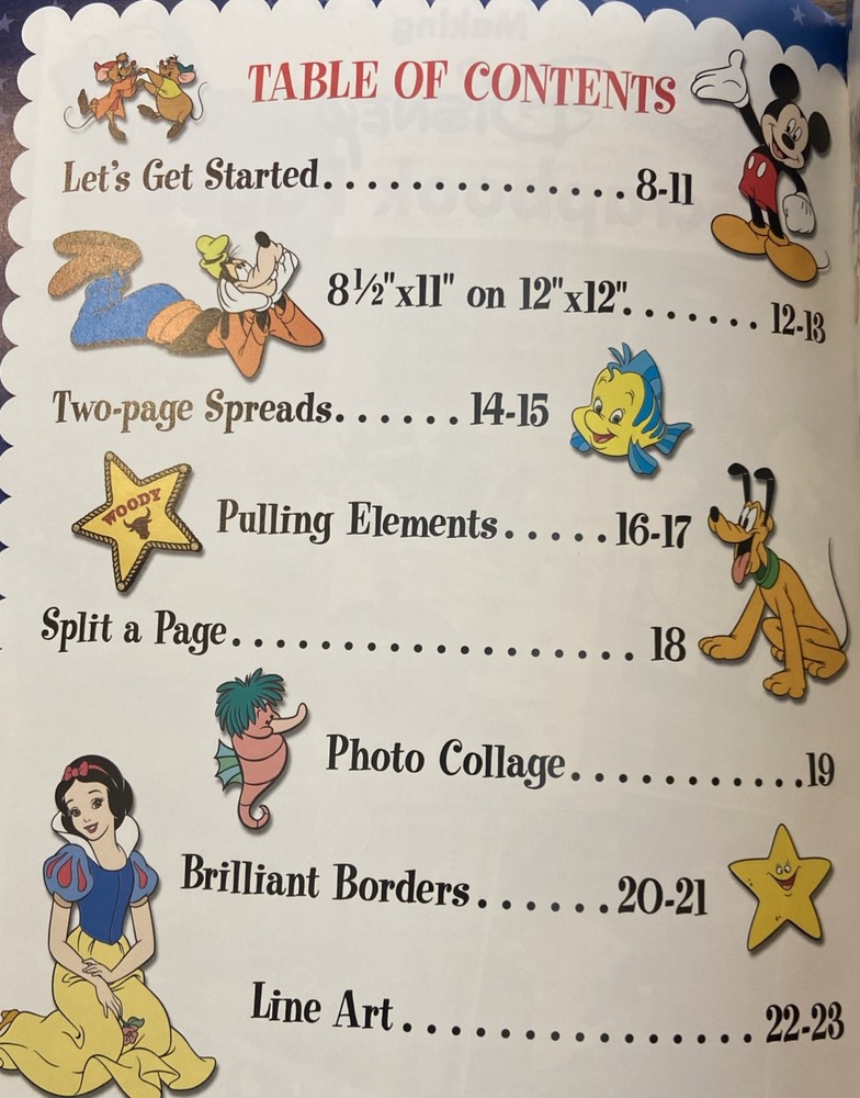Making DISNEY SCRAPBOOK Pages Guidebook 40 Sheets 68 Sample Pages Techniques NEW