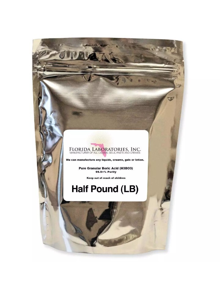 Boric Acid 99.9% Pure Granular Powder, Half Pound (LB) Create Your Own Solution