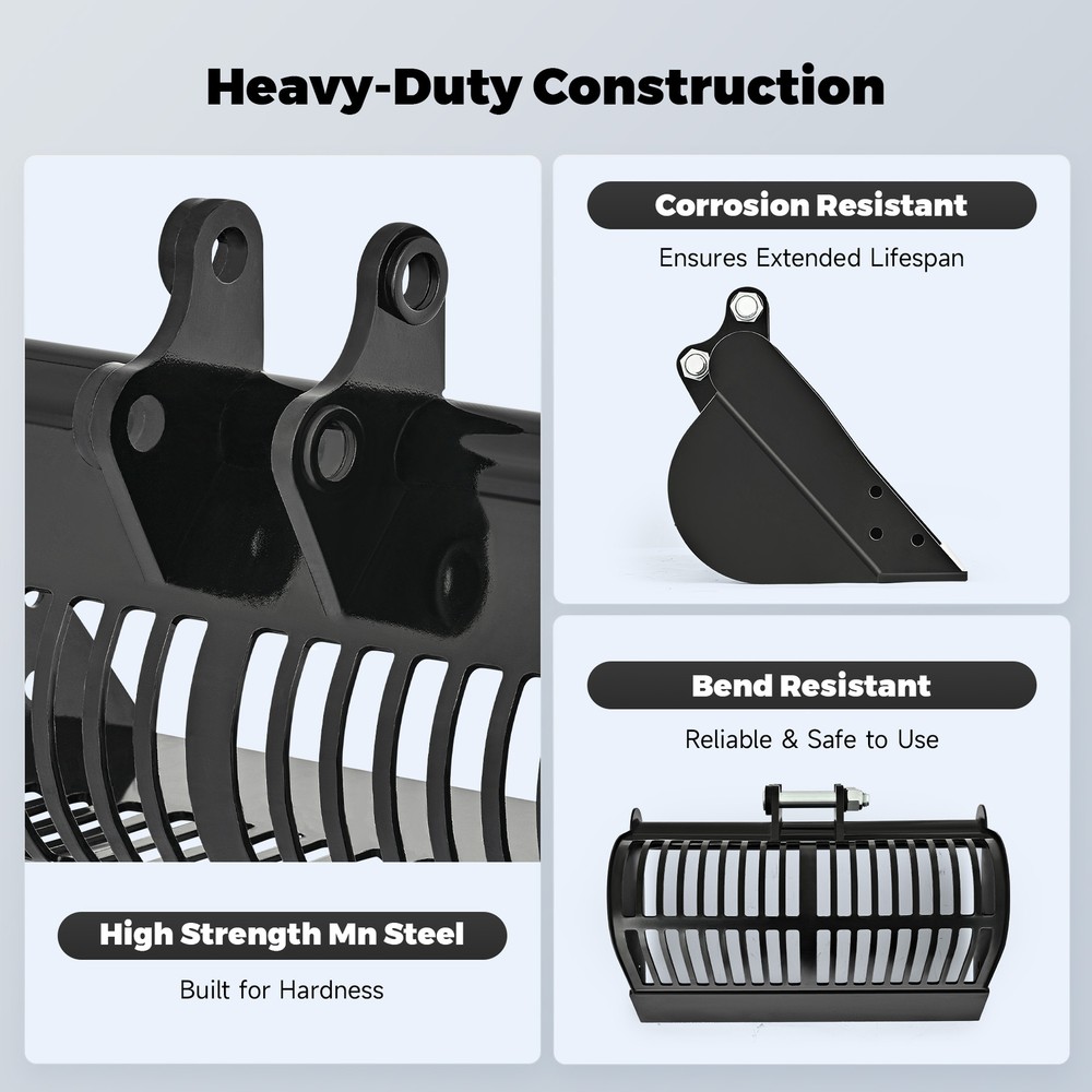 Mini Excavator Attachment 24 inch Screening Skeleton Bucket with 2 Pins