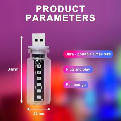 Car USB Night Light Touch Dimmable - 8-Pack Retro LED 8 PCS (multicolor)