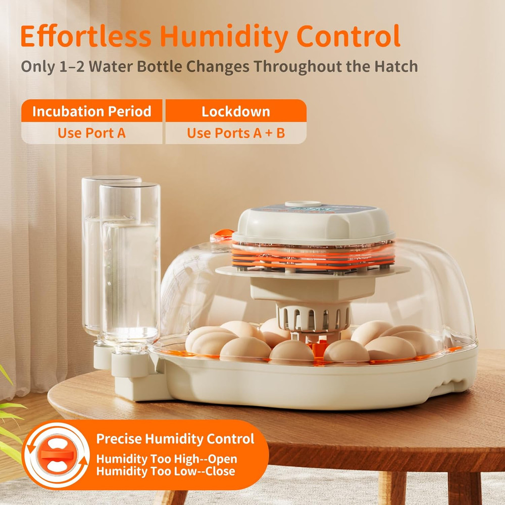 Egg Incubators for Hatching Eggs, Temperature and Humidity Control, Automatic Eg